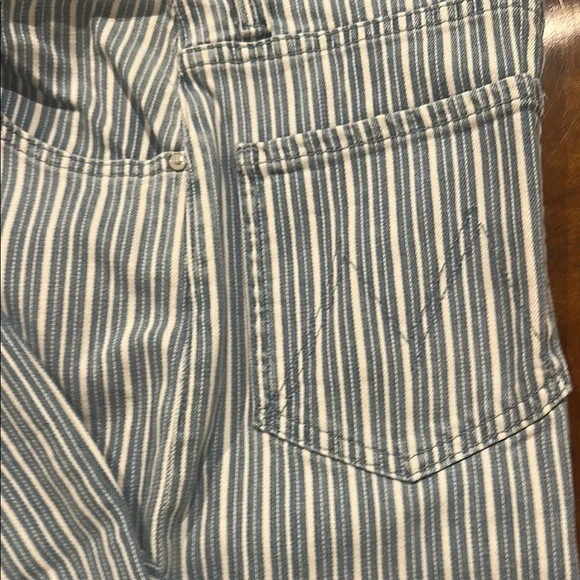 MOTHER Women's High Rise Jeans in Blue and White Stripes - Picture 5 of 12